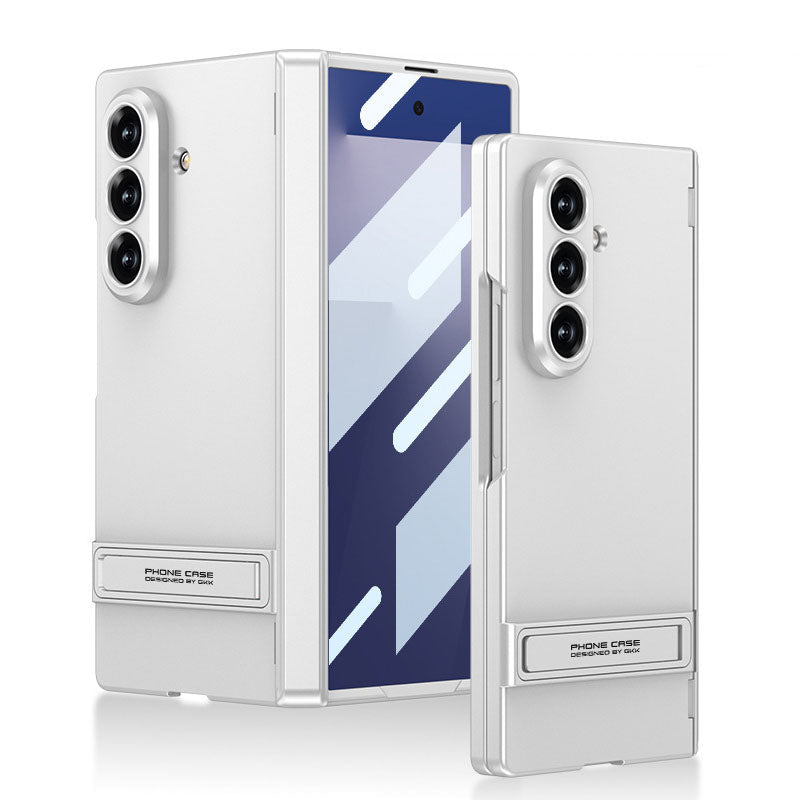 Business - style Bracket Magnetic Hinge Phone Case With Back Screen Film For Galaxy Z Fold 7