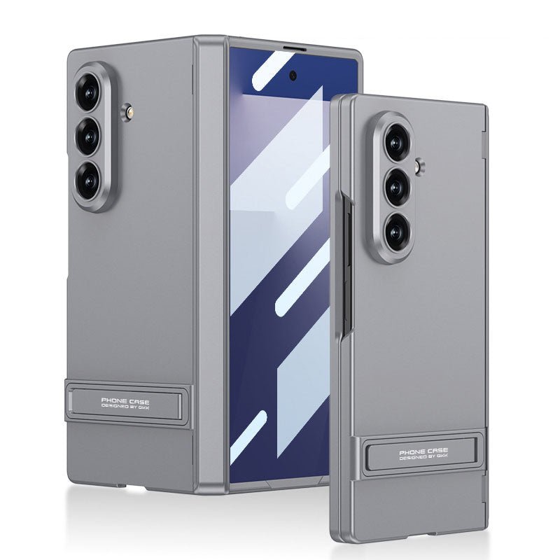 Business - style Bracket Magnetic Hinge Phone Case With Back Screen Film For Galaxy Z Fold 7