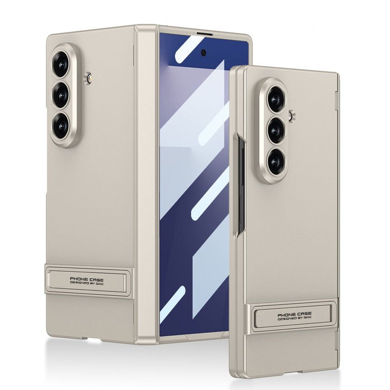 Business - style Bracket Magnetic Hinge Phone Case With Back Screen Film For Galaxy Z Fold 7