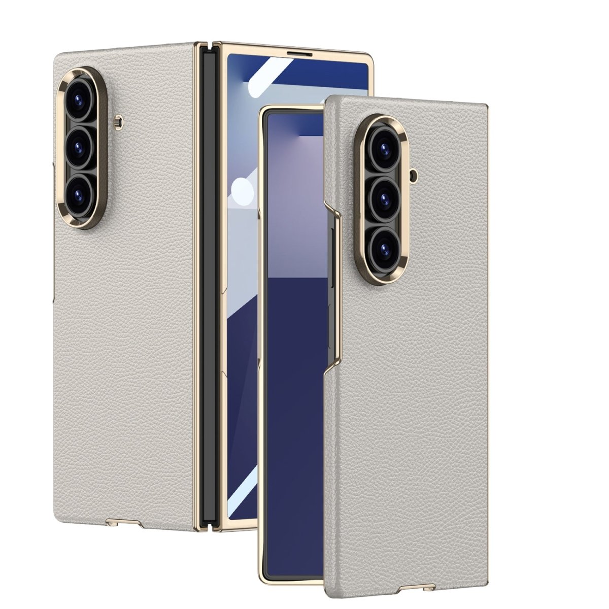 Business - style Electroplated Leather Phone Case For Galaxy Z Fold 7/6/5/4