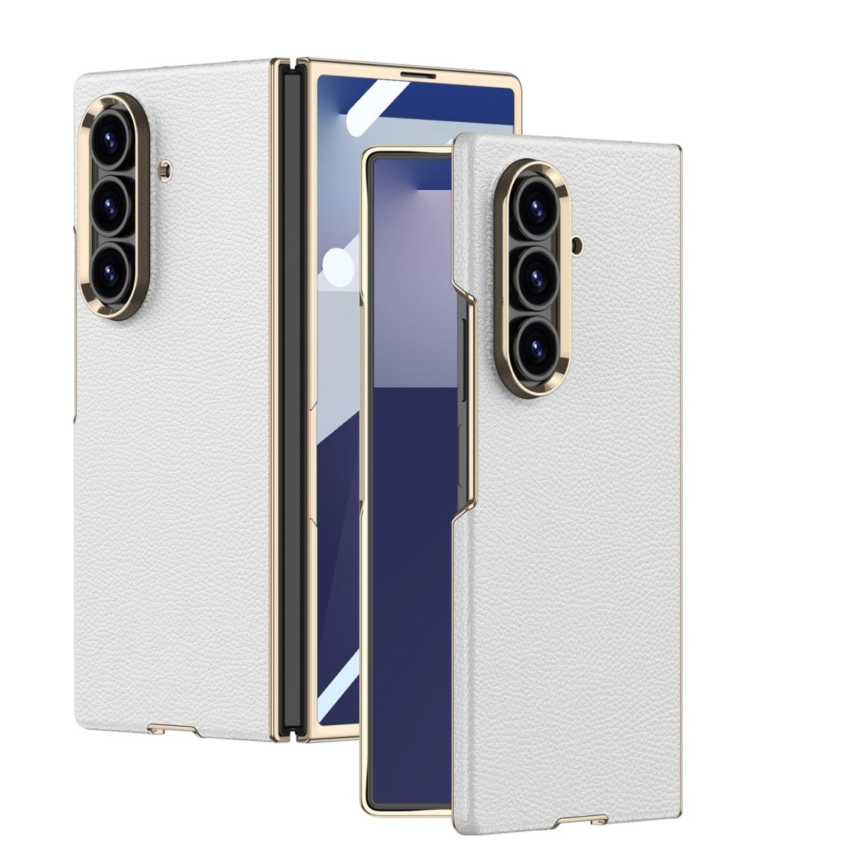 Business - style Electroplated Leather Phone Case For Galaxy Z Fold 7/6/5/4