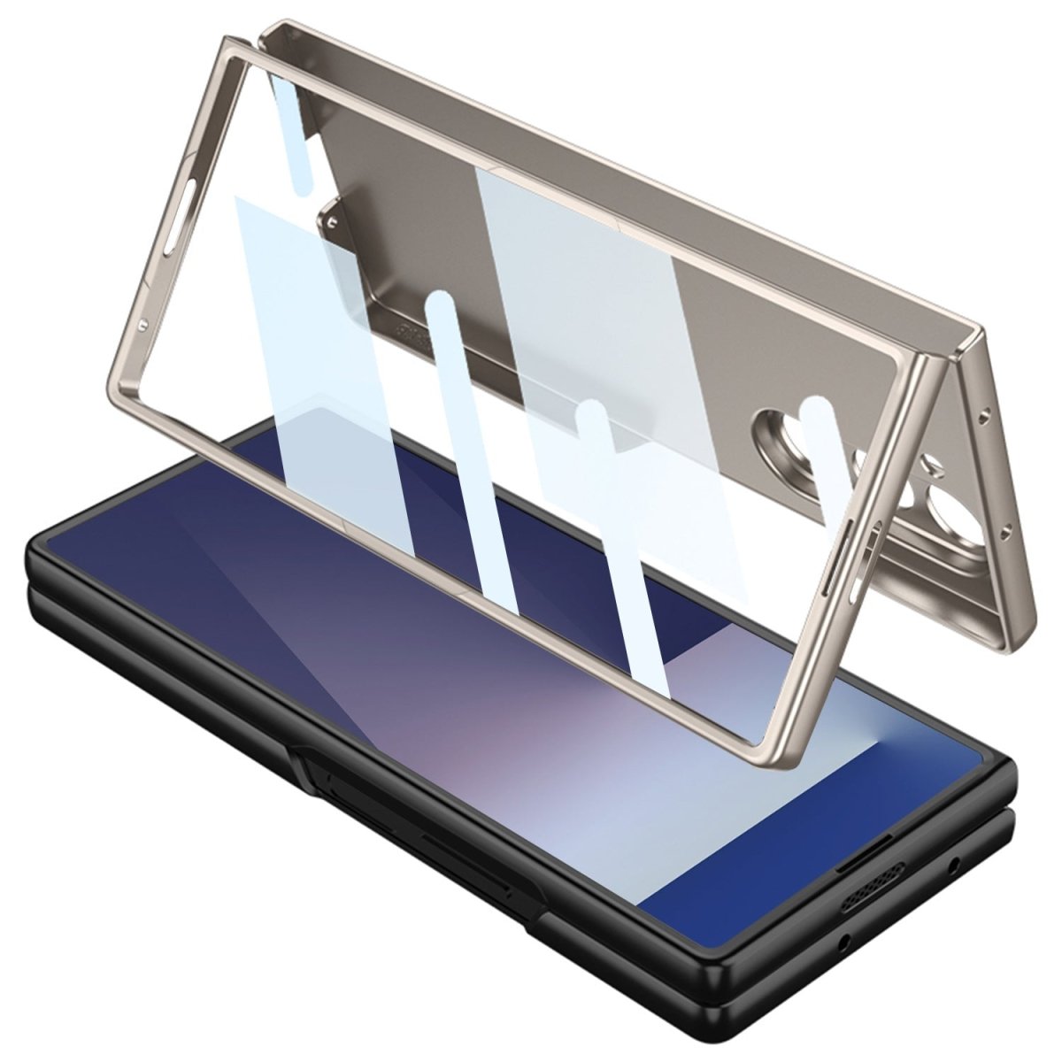 Business - style Pen Slot & Stylus Phone Case With Back Screen Protector For Galaxy Z Fold 7/6/5/4