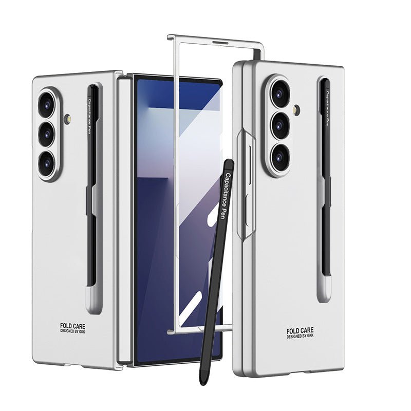 Business - style Pen Slot & Stylus Phone Case With Back Screen Protector For Galaxy Z Fold 7/6/5/4