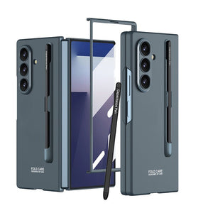Business - style Pen Slot & Stylus Phone Case With Back Screen Protector For Galaxy Z Fold 7/6/5/4