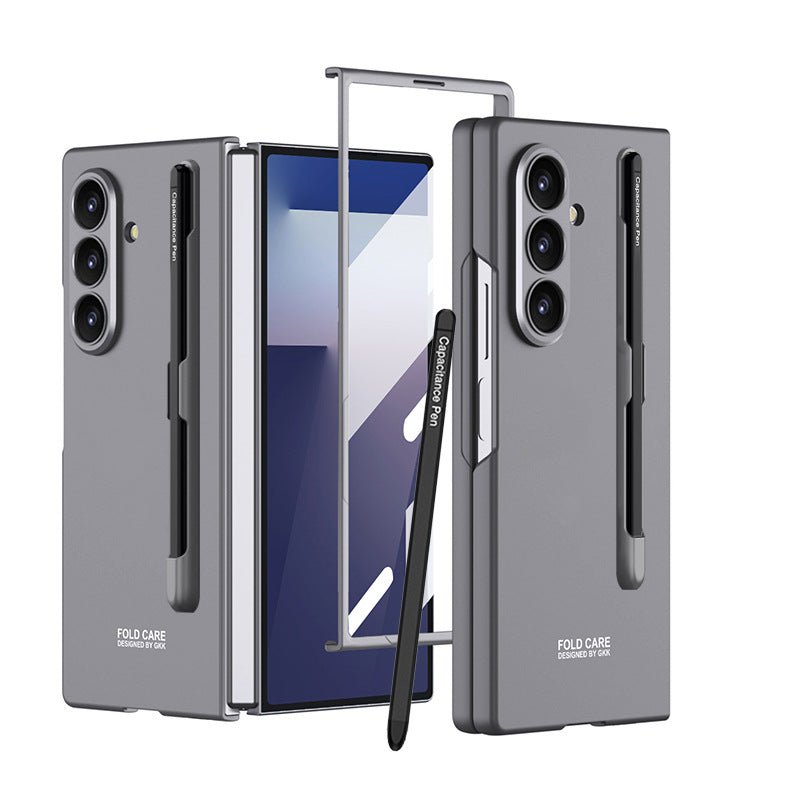 Business - style Pen Slot & Stylus Phone Case With Back Screen Protector For Galaxy Z Fold 7/6/5/4