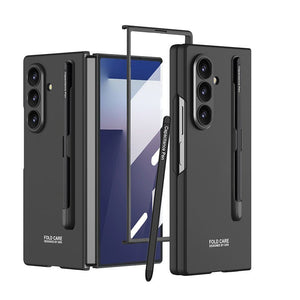 Business - style Pen Slot & Stylus Phone Case With Back Screen Protector For Galaxy Z Fold 7/6/5/4
