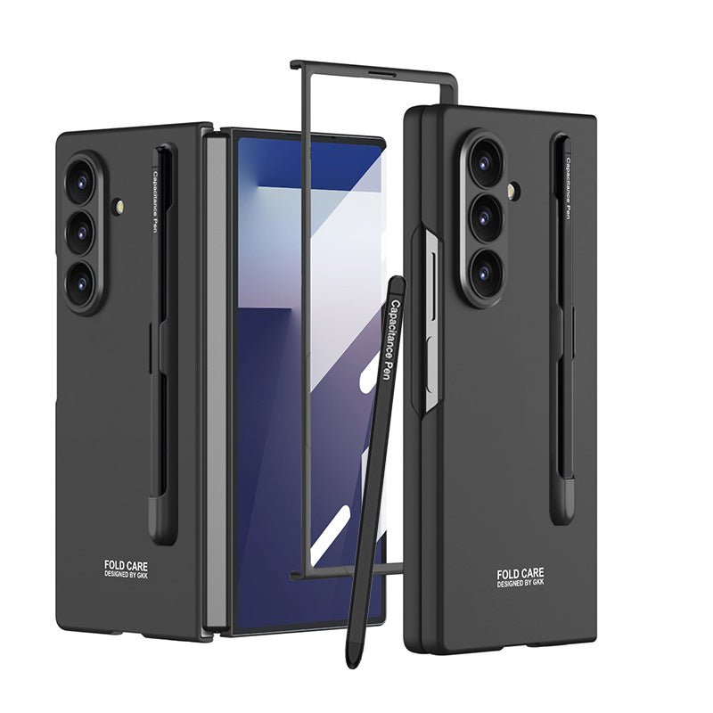 Business - style Pen Slot & Stylus Phone Case With Back Screen Protector For Galaxy Z Fold 7/6/5/4