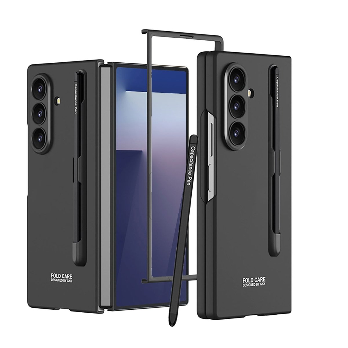 Business - style Phone Case With Pen Slot & Stylus For Galaxy Z Fold 7/6/5/4