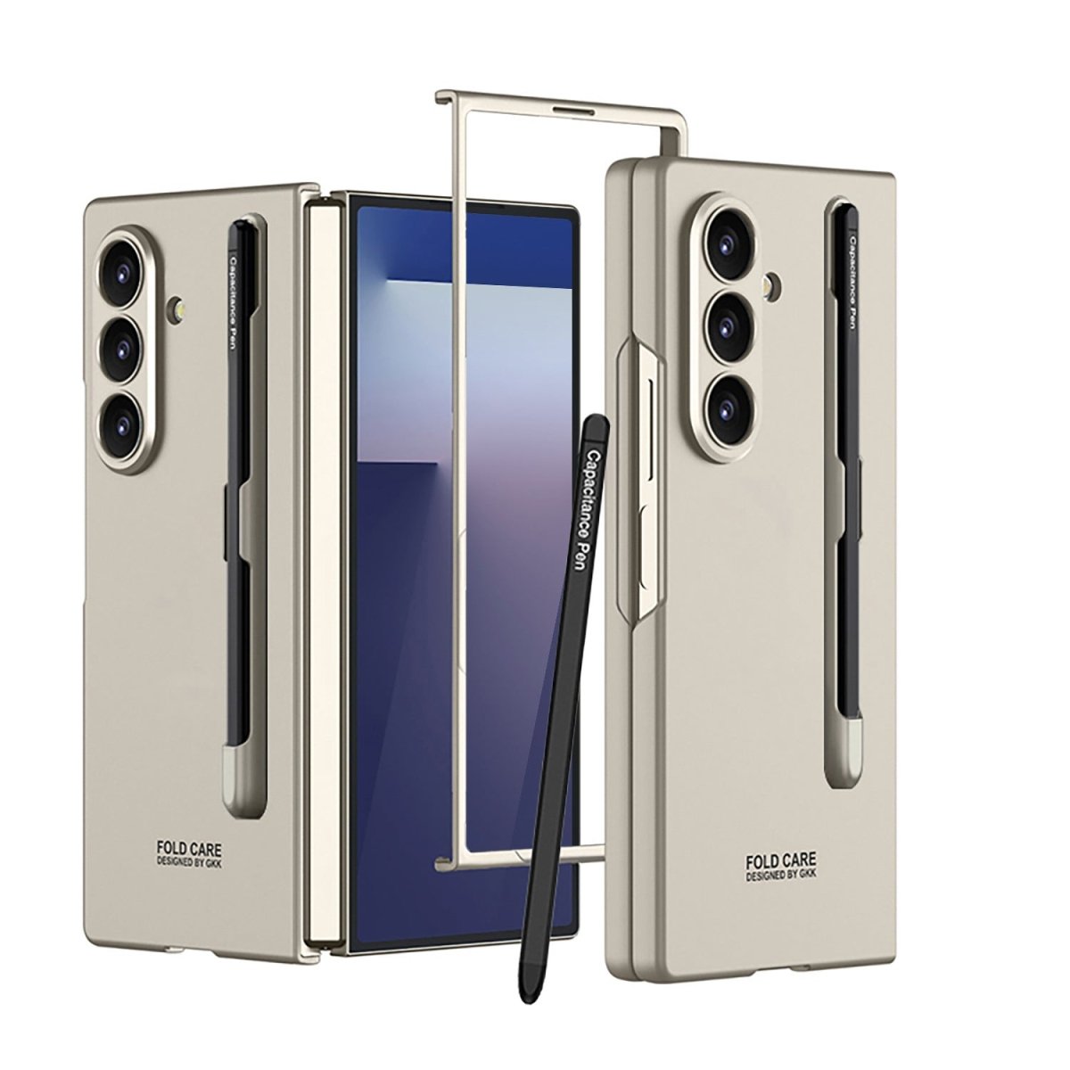 Business - style Phone Case With Pen Slot & Stylus For Galaxy Z Fold 7/6/5/4