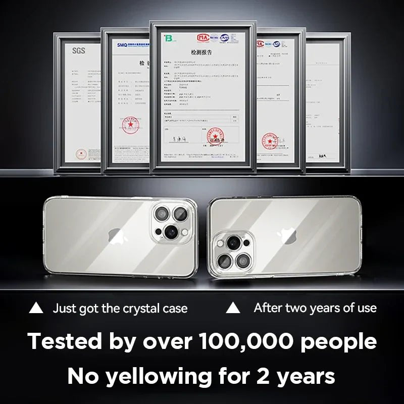 Crystal Transparent No Yellowing Lens Protection Shockproof Case For iPhone 17 16 15 Series