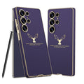 Deer Pattern Leather Shockproof Phone Cover For Galaxy S25 Ultra