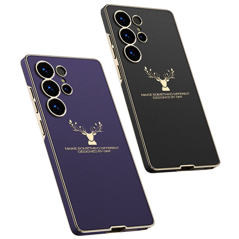Deer Pattern Leather Shockproof Phone Cover For Galaxy S25 Ultra