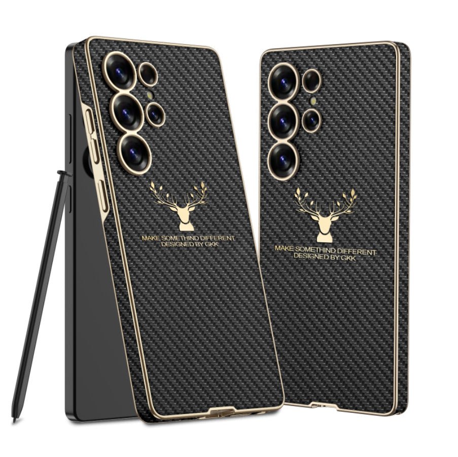 Deer Pattern Leather Shockproof Phone Cover For Galaxy S25 Ultra