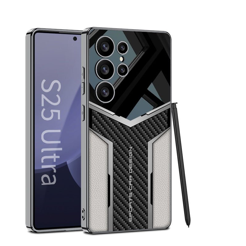 Electroplated Leather Anti - fall Protective Phone Case For Galaxy S25 S24 S23 Ultra