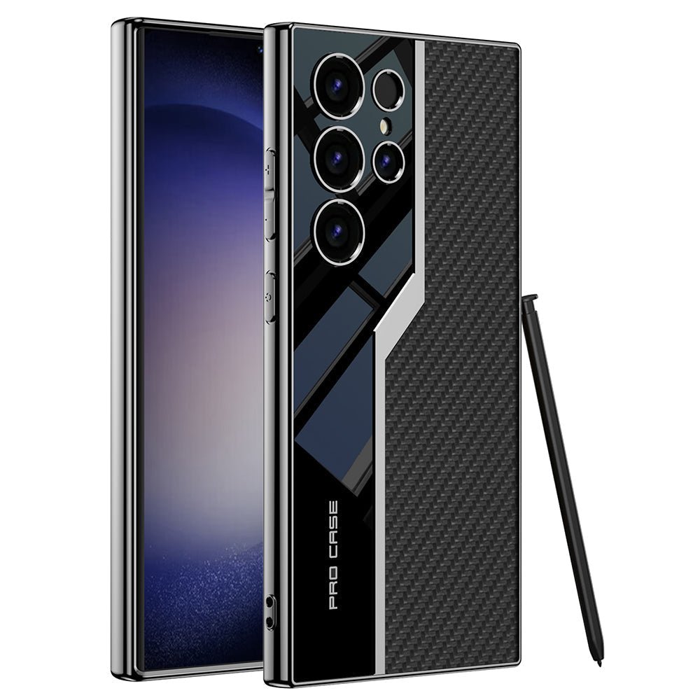 Electroplated Leather Anti - fall Protective Phone Case For Galaxy S26 S25 S24 S23 Ultra Plus