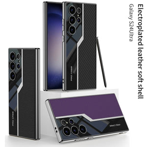 Electroplated Leather Anti - fall Protective Phone Case For Galaxy S26 S25 S24 S23 Ultra Plus