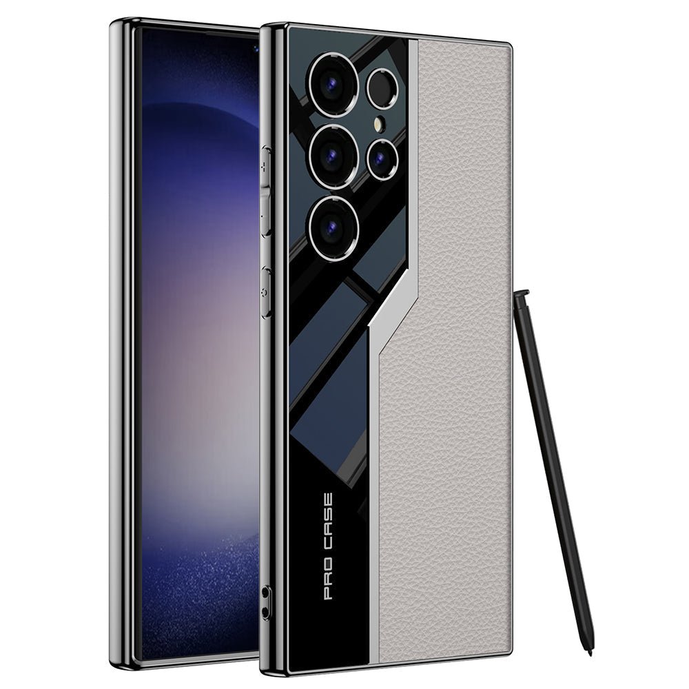 Electroplated Leather Anti - fall Protective Phone Case For Galaxy S26 S25 S24 S23 Ultra Plus