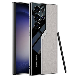 Electroplated Leather Anti - fall Protective Phone Case For Galaxy S26 S25 S24 S23 Ultra Plus