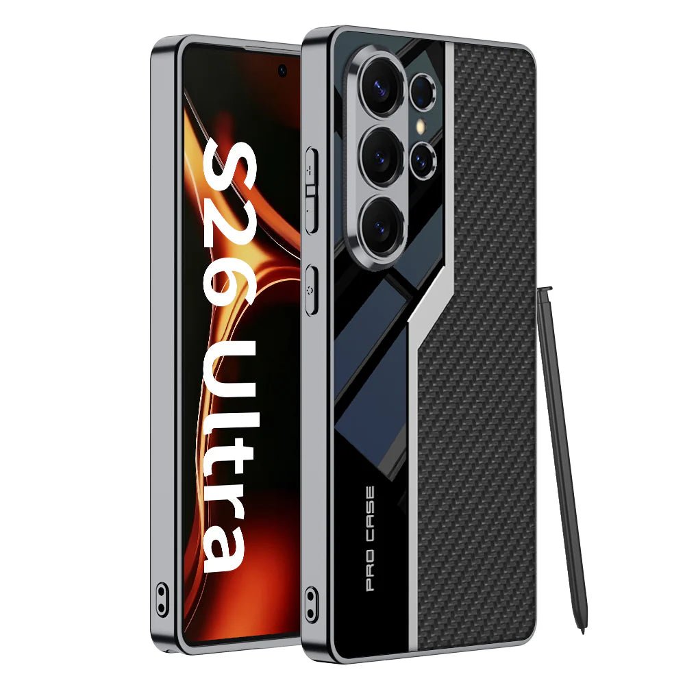 Electroplated Leather Anti - fall Protective Phone Case For Galaxy S26 S25 S24 S23 Ultra Plus