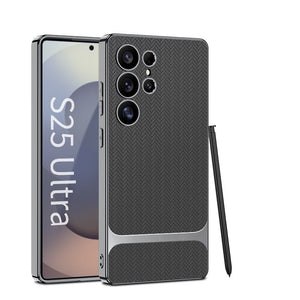 Electroplated Leather Shockproof Phone Case For Galaxy S25 S24 S23 Ultra Plus