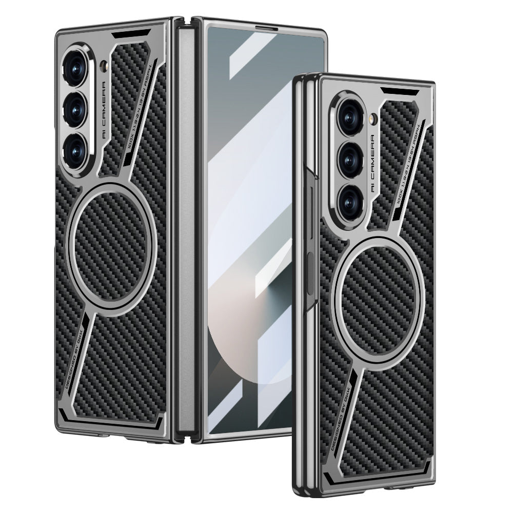 Electroplating Leather Shockproof Phone Case With Screen Protector For Galaxy Z Fold 7/6