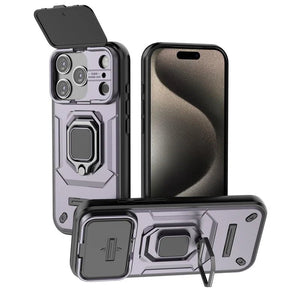 Fashion Armor Funda Slide Camera Protect Ring Holder Phone Case For iPhone17 Series