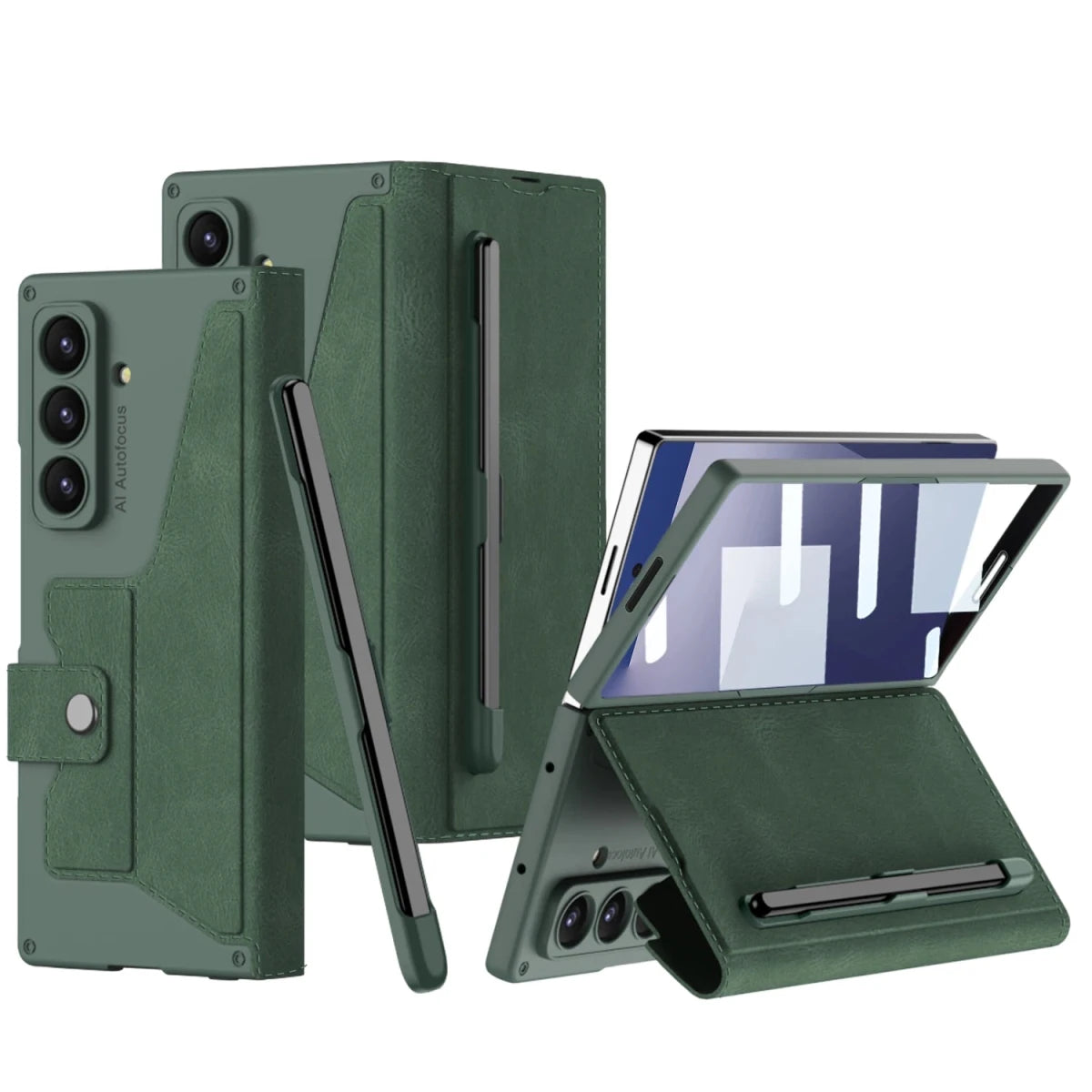 For Samsung Z Fold 7 6 Case S Leather Flip Cover S Pen Slot Anti - Slip Shockproof PU Mobile Phone Case