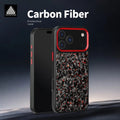 Forged Carbon Fiber Magsafe Metal Camera Lens and Buttons Magnetic Phone Case for iPhone 17 Series