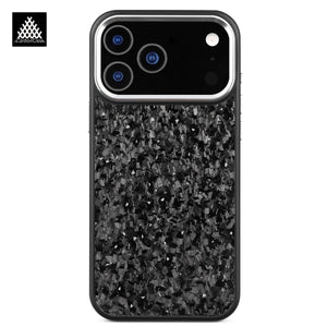 Forged Carbon Fiber Magsafe Metal Camera Lens and Buttons Magnetic Phone Case for iPhone 17 Series