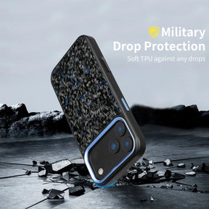 Forged Carbon Fiber Magsafe Metal Camera Lens and Buttons Magnetic Phone Case for iPhone 17 Series