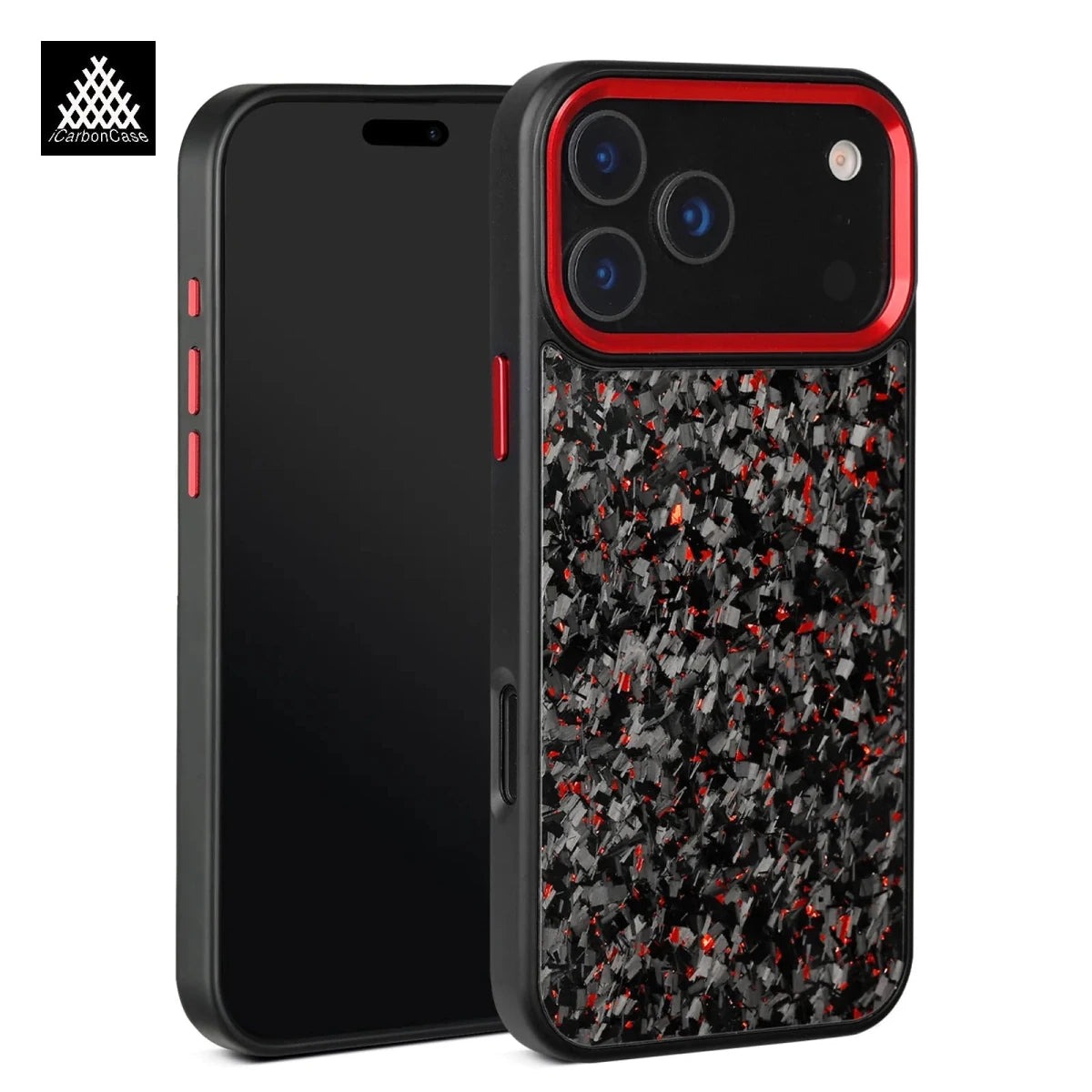 Forged Carbon Fiber Magsafe Metal Camera Lens and Buttons Magnetic Phone Case for iPhone 17 Series