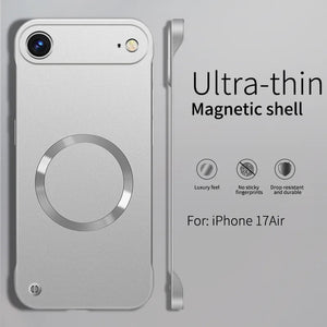 Frameless Ultra Thin Metallic Paint For Magsafe Magnetic Case For iPhone 17 16 15 14 13 Series