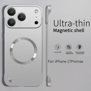 Frameless Ultra Thin Metallic Paint For Magsafe Magnetic Case For iPhone 17 16 15 14 13 Series