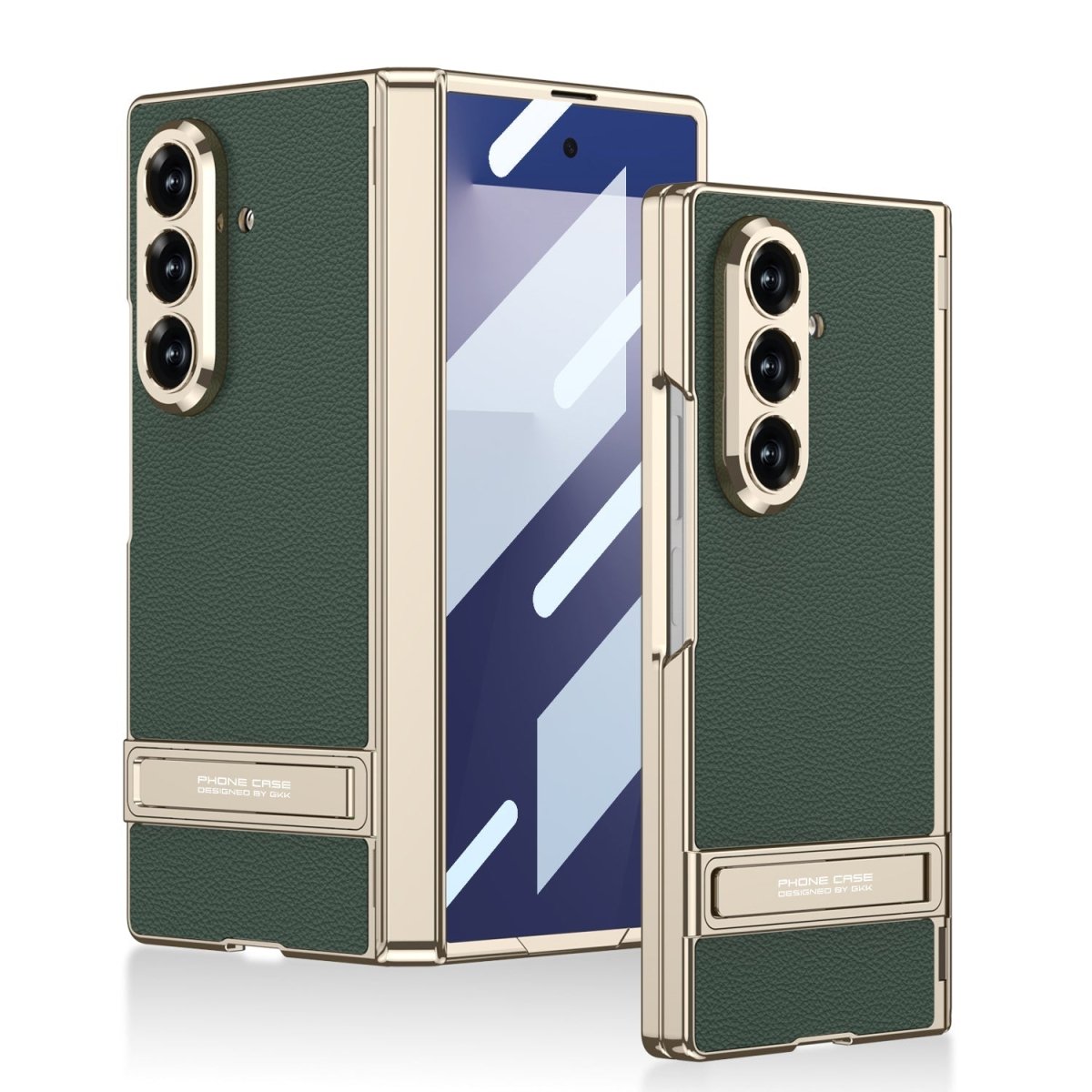 Golden Electroplated Leather Shockproof Phone Cover For Galaxy Z Fold7