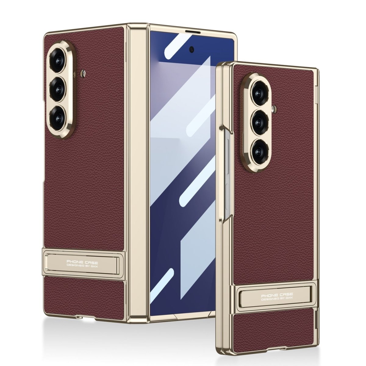 Golden Electroplated Leather Shockproof Phone Cover For Galaxy Z Fold7