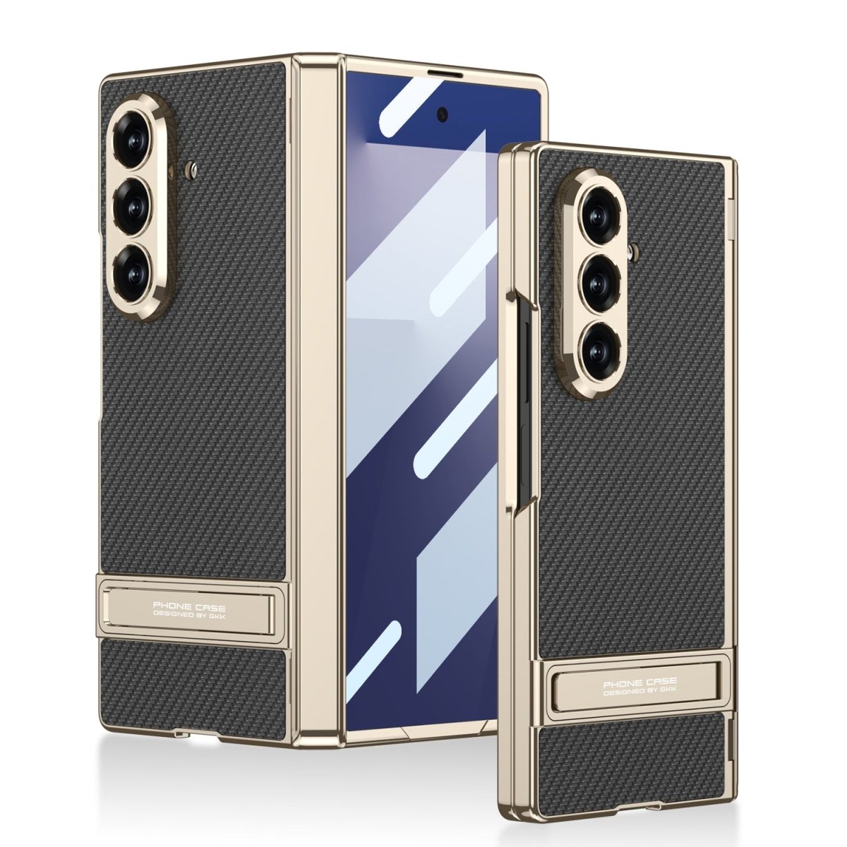 Golden Electroplated Leather Shockproof Phone Cover For Galaxy Z Fold7