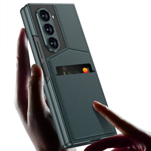 Leather Card Holder Shockproof Phone Case With Screen Protector For Galaxy Z Fold 6/7