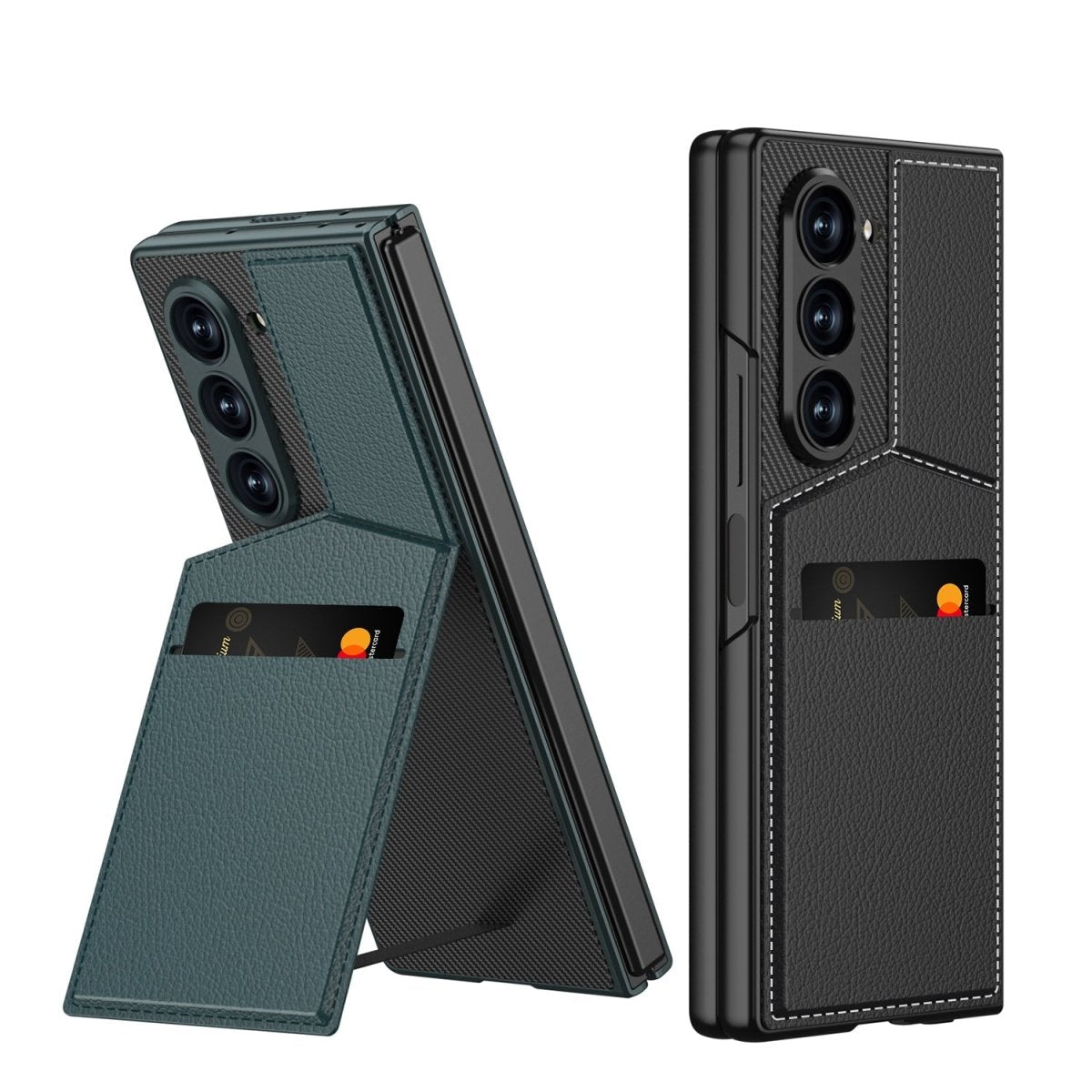 Leather Card Holder Shockproof Phone Case With Screen Protector For Galaxy Z Fold 6/7