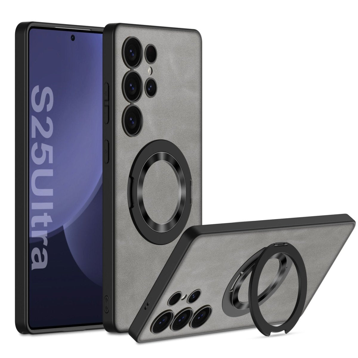 Leather Magnetic Bracket Protective Phone Case For Galaxy S25 S24 S23 Ultra Plus