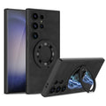 Leather Magnetic Bracket Protective Phone Case For Galaxy S25 S24 S23 Ultra Plus
