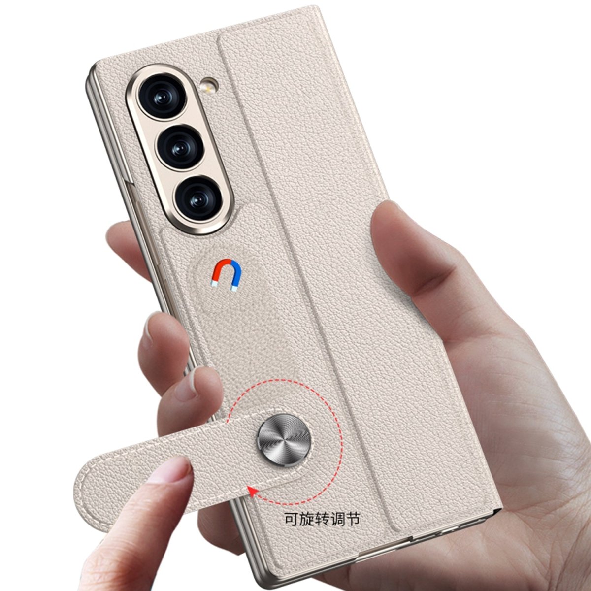 Luxurious Leather Cover Shockproof Phone Case With Screen Protector For Galaxy Z Fold 6/7