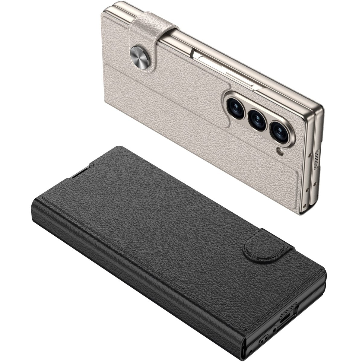 Luxurious Leather Cover Shockproof Phone Case With Screen Protector For Galaxy Z Fold 6/7