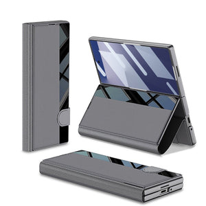 Luxurious Leather Cover Shockproof Phone Case With Screen Protector & Pen Slot For Galaxy Z Fold 6/7