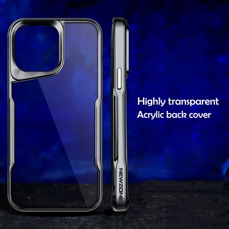 Luxury Acrylic Transparent Electroplated Soft Frame Case For iPhone 16 15 14 Series