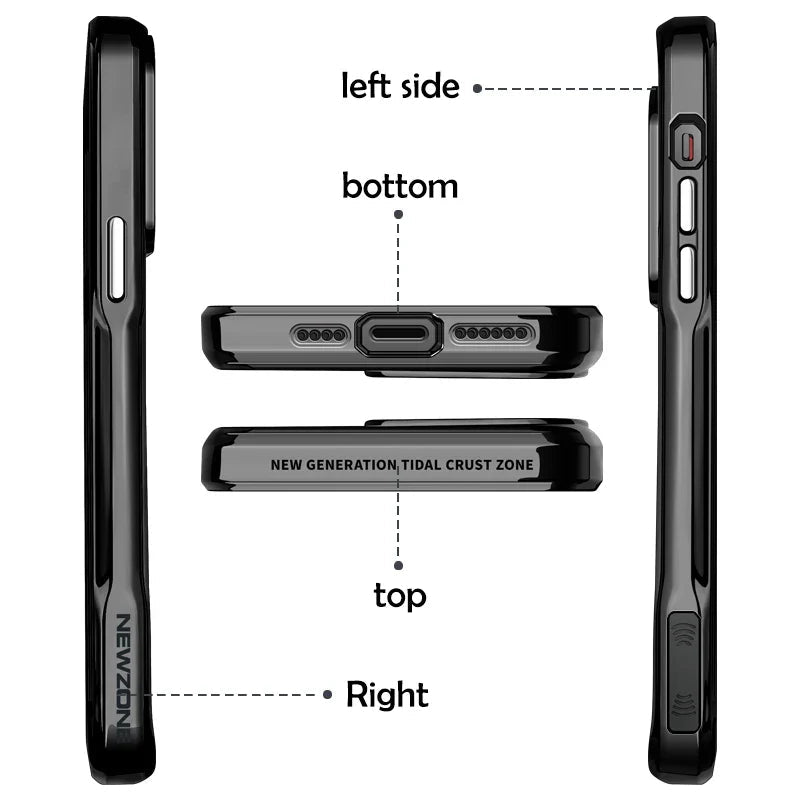 Luxury Acrylic Transparent Electroplated Soft Frame Case For iPhone 16 15 14 Series