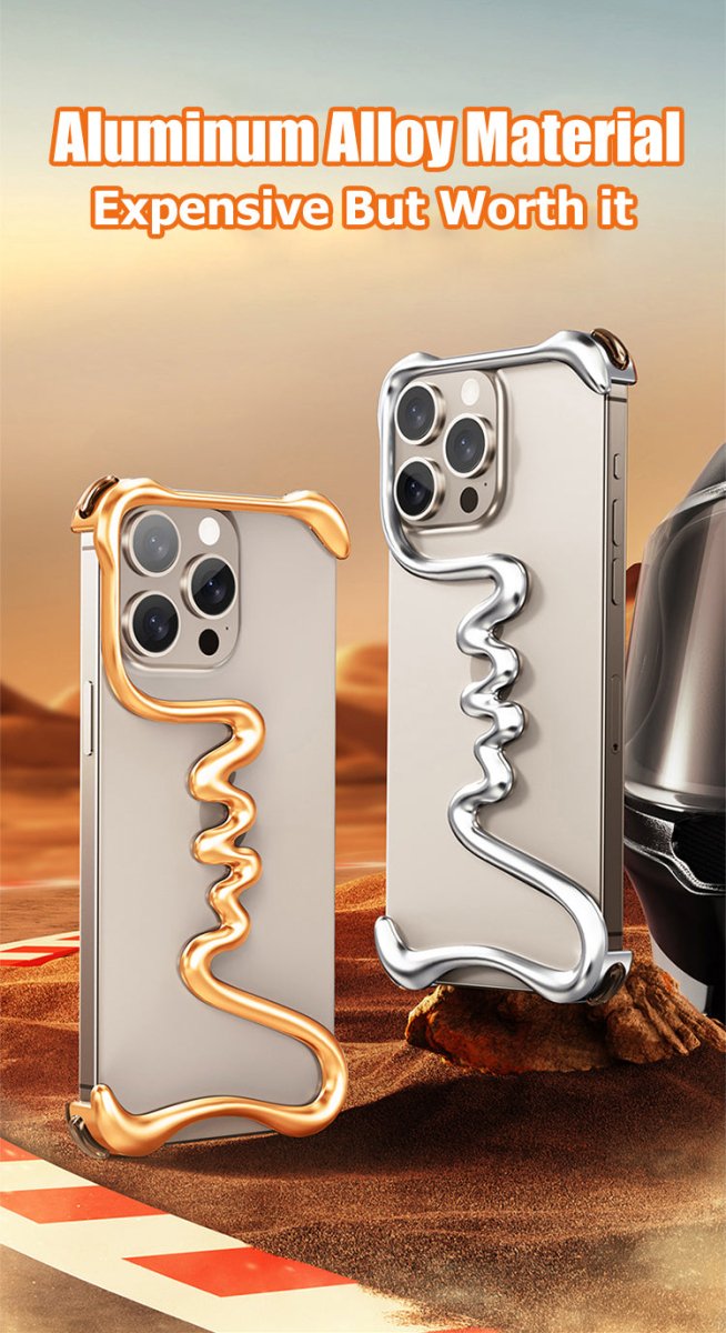 Luxury Art Frameless Aluminum Alloy Metal Phone Case For iPhone 16 15 14 Series