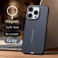 Luxury Business Leather Magsafe Magnetic Metal Button Phone Case For iPhone 16 15 14 13 Series