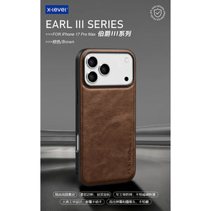 Luxury Business Plain Leather Anti - drop Non - slip Slim Case for iPhone 17 16 Series