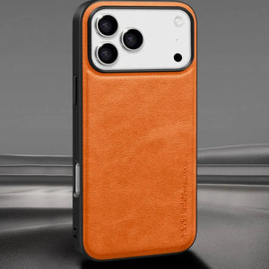 Luxury Business Plain Leather Anti - drop Non - slip Slim Case for iPhone 17 16 Series