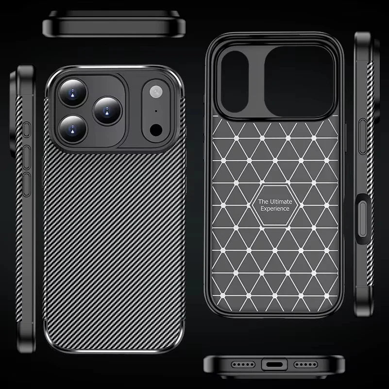 Luxury Carbon Fiber Pattern Fashionable Anti - Fall Sensation Protective Cover For iphone 17 16 Series